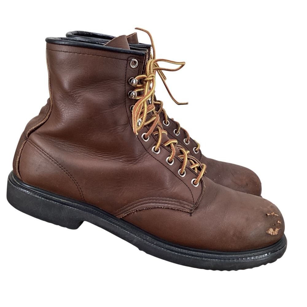 Rare VTG 8" RED WING SUPERSOLE 2233 Leather Steel Toe Work Boots Sz 13 B